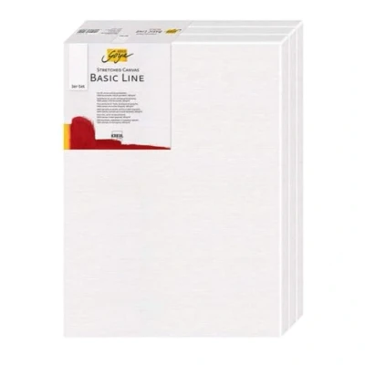 Afbeelding van Kreul Solo Goya Basic Line 3 delige set 30x40 cm katoenen canvas met 4 lagen primer ideaal voor gouache, acrylverf en olieverf