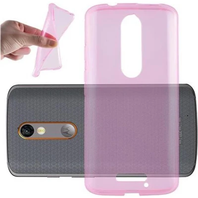 Afbeelding van Cadorabo Hoesje geschikt voor Motorola MOTO X FORCE in TRANSPARANT ROZE Beschermhoes gemaakt van flexibel TPU Silicone Case Cover