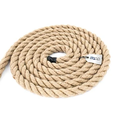 Afbeelding van DQ PP jute touw, 10 m, 16 mm dik koord, bruine natuurlijke vezels, decoratief voor macramé, tuin, touwtrekken, trapleuning enz.