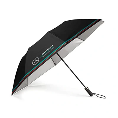 Afbeelding van Mercedes AMG Petronas Formula One Team Officiële collectie van Formule 1 derivaten Kompakter Regenschirm Zwart Zwart, zwart.
