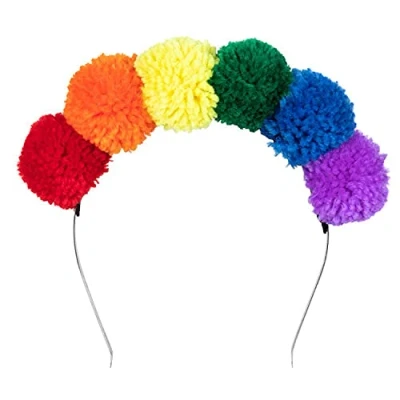 Image de Tiare Pompom Arc en ciel par pièce