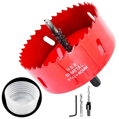 Afbeelding van LAIWEI 90 mm gatzaag met accessoire 2 delige set Stofvanger voor alle gatzagen een zaagdiameter tot 125