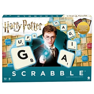 Afbeelding van Mattel Games Scrabble Special Edition Harry Potter tafelspel met kruiswoorden, speelgoed voor kinderen vanaf 10 jaar, GMY41 + karakter Hermelien Griffel