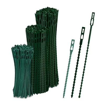 Afbeelding van Relaxdays plantenbinders set van 300 bindbandjes voor planten kabelbinders groen