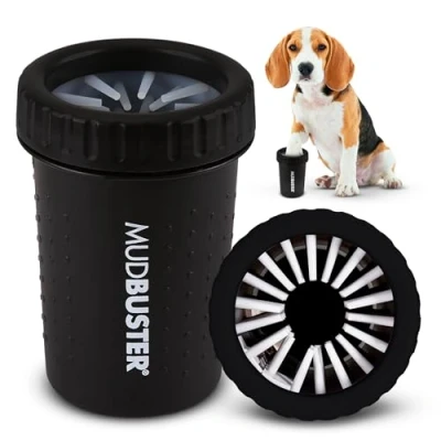 Afbeelding van Dexas MudBuster Draagbare hondenpootreiniger, maat M, mat zwart, speciale editie