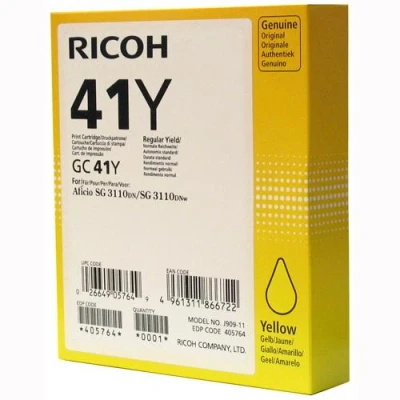 Afbeelding van Ricoh GC 41Y (405764) Inktcartridge Geel