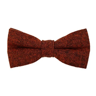 Afbeelding van DonDon Vlinderdas voor heren, 12 x 6 cm, van uitgerekt katoen, in lengte verstelbaar, verschillende kleuren, Oranje Zwart