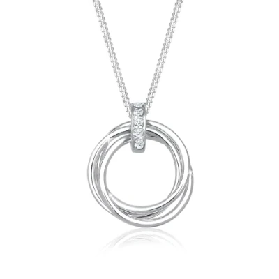 Afbeelding van Elli PREMIUM Dames Halsketting hanger trio met diamant (0,025 ct) in 925 sterling zilver