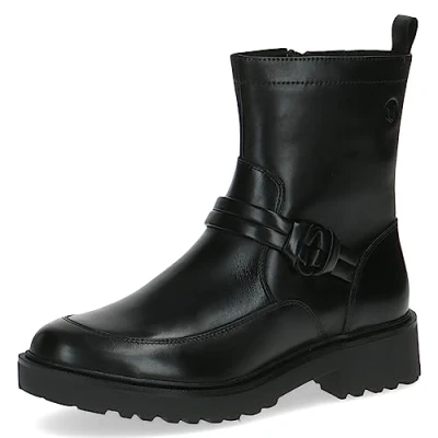 Afbeelding van Caprice Enkellaarsjes met plateauzool, Dames, Maat: 37, Black nappa Leer