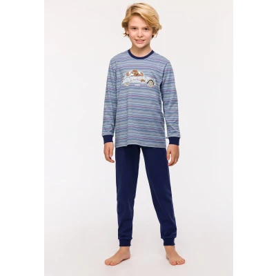 Afbeelding van Pyjama Jongens Woody Multistripe Blauw