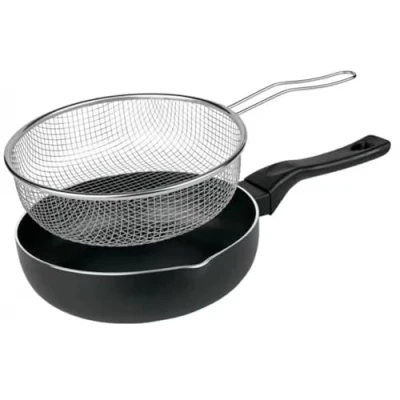 Afbeelding van koekenpan met antiaanbaklaag pan frituurmand Ø 24 cm