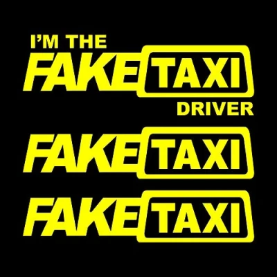 Afbeelding van Autodomy Faketaxi Fake Taxi en I&#039;m The Driver Stickers Pack van 3 stuks voor auto of motorfiets