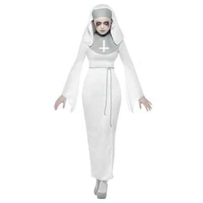 Afbeelding van SMIFFY&#039;S Witte bezeten non outfit voor vrouwen M