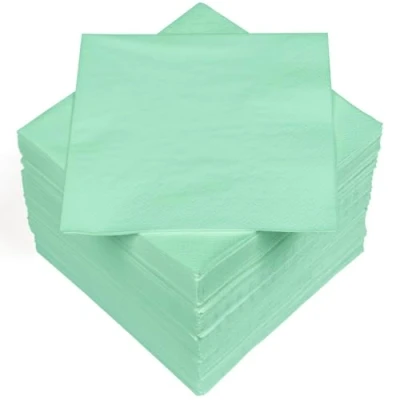 Image de HEKU 30241 07 : Lot de 100 serviettes en papier monochromes triple épaisseur, 33 x cm, menthe