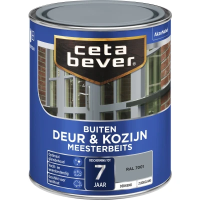 Afbeelding van Ceta Bever Dekkend Meesterbeits RAL 7001 Zijdeglans 0,75 liter Blanke lak &amp; Beits