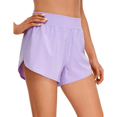 Afbeelding van CRZ YOGA Hardloopshort voor dames met hoge taille, sneldrogend, Lila.