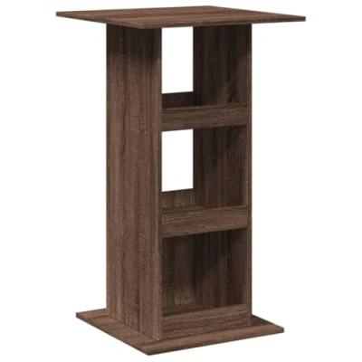 Afbeelding van Bartafel met opbergruimte 60x60x102 cm hout bruin eikenkleur