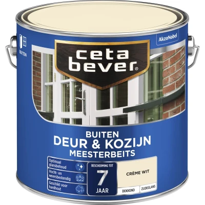 Afbeelding van Ceta Bever Dekkend Meesterbeits 714 Creme Wit Zijdeglans 2,5 liter Blanke lak &amp; Beits