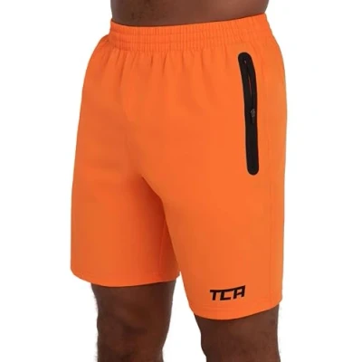 Afbeelding van TCA Elite Tech Heren gymnastiektraining korte handloop broek met rits en zakken
