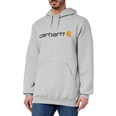 Afbeelding van Carhartt Loose Fit Midweight Logo Graphic casual sweater heren grijs