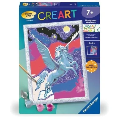 Image de CreArt Kids 18x24cm Etincelant Pégase, Kit de peinture par numéros Numéro d&#039;Art, Des 7 ans, 25830,