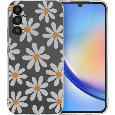 Afbeelding van iMoshion hoesje Geschikt voor Samsung Galaxy A34 (5G) Siliconen Design Meerkleurig / Daisy Flower