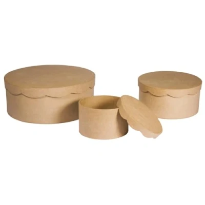 Afbeelding van Rayher 67259000 Set van 3 FSC 100 % gerecyclede kartonnen dozen, diameter 23,8 x 9 cm, 16,8 8 cm / 10 7