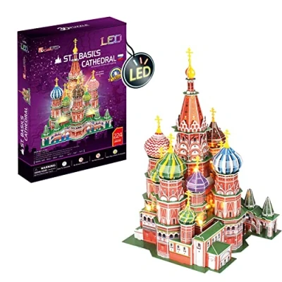 Afbeelding van 3D puzzel San Basilio 3D, puzzelcadeau voor kinderen en volwassenen, bouwmodel met 224 stukjes, 240 minuten, verlichte de nacht
