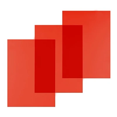 Afbeelding van Schutbladen glass A4 200 micron transparant / rood