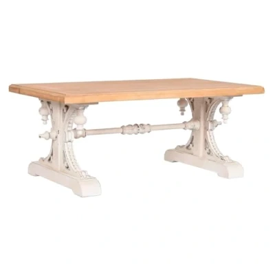 Afbeelding van Hoofdtafel Home ESPRIT Wit Natuurlijk Sparrenhout Hout MDF 110 x 65 46 cm