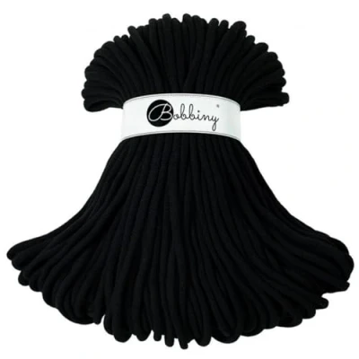 Afbeelding van Bobbiny Jumbo Macramé koord, gevlochten, 9 mm, zwart, 100 m