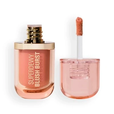 Image de Revolution Superdewy Liquid Blush Burst, Fard à joues liquide pigmentation buildable, formule sérum aux peptides et acide hyaluronique, Vegan, Pink Fizz Soft Pink, 4.2 ml