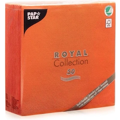 Afbeelding van Papstar, #84813 50 servetten &quot;Royal Collection&quot;, 1/4 gevouwen, 40 x cm, nectarine