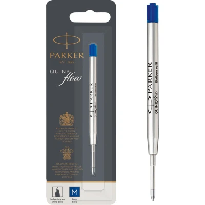 Afbeelding van Balpenvulling Parker Quinkflow blauw medium op blister