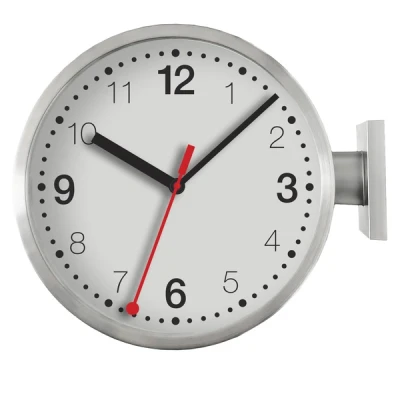 Afbeelding van Wandklok 32,3x28x10cm Stil Wit &amp; Zwart Aluminium NeXtime &#039;Double Small&#039;