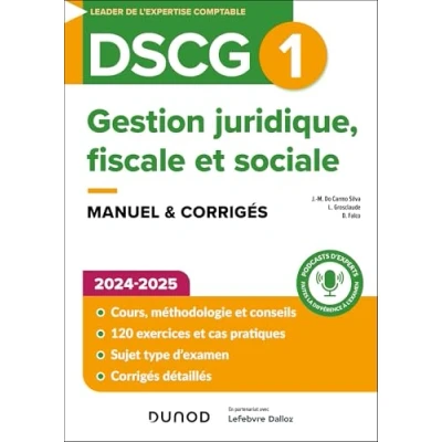 Afbeelding van DSCG1 GESTION JURIDIQUE FISCALE ET SOCIALE MANUEL 2024 2025