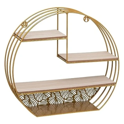 Afbeelding van Atmosphera Etagere goud Wandrek Wandpland Decoratie Rond 39 x 36 cm