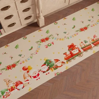 Afbeelding van PETTI Artigiani Italiani Kerst keukentapijt, kerstkeukentapijt, antislip en wasbaar, kersttapijt, 52 x 440 cm, Gnomo, gemaakt in Italië