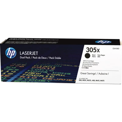 Afbeelding van HP 305X (CE410XD) Toner Zwart Voordeelbundel 2 pack Hoge capaciteit