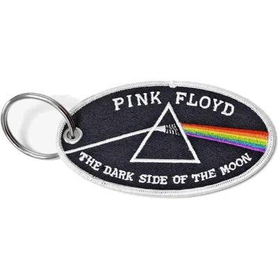 Afbeelding van Pink Floyd Dark Side Of The Moon Oval White Border Sleutelhanger Zwart