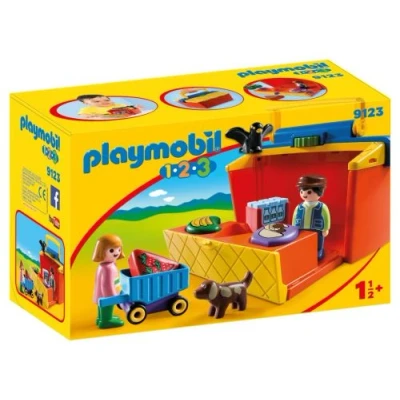 Image de Playmobil 1.2.3 9123 Étal de marché transportable