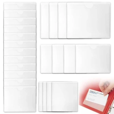 Afbeelding van 24 stuks, 4 maten, parkeerticket, autoclip, parkeervergunning, transparante zelfklevende hoes voor voorruit, auto, rijbewijs, badges en paspoorten