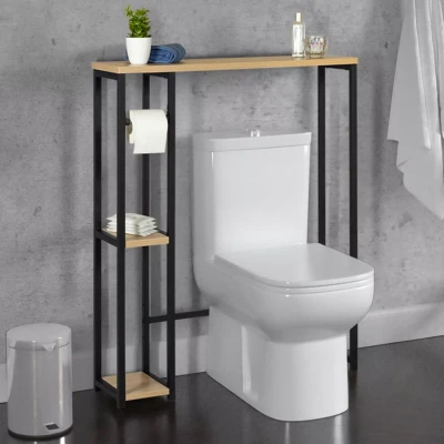 Image de Meuble dessus WC avec étagères DETROIT design industriel