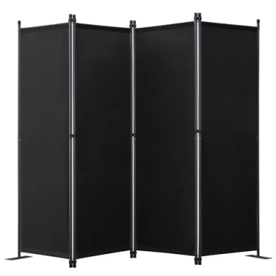 Afbeelding van Angel Living Privacyscherm, tuinmuur, 4 afneembare panelen, ruimteverdeler ter bescherming van de privacy (4 stuks, 225 x 165 cm) (zwart)