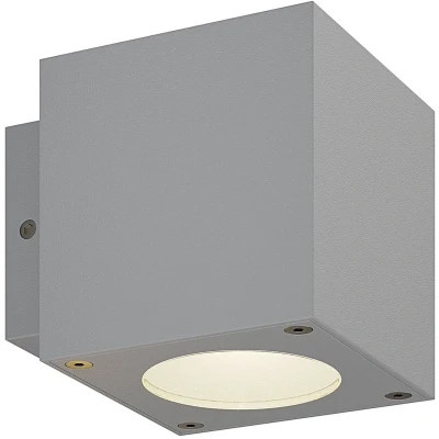 Afbeelding van Lucande LED buiten wandlamp Jarno, 9 cm, zilver, aluminium