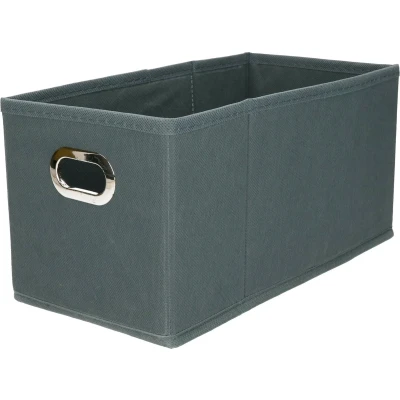 Afbeelding van Opbergmand/kastmand 7 liter grijsblauw linnen 31 x 15 cm Opbergboxen Vakkenkast manden