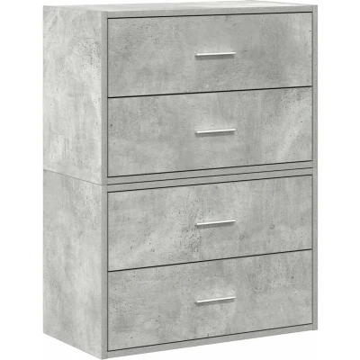 Afbeelding van vidaXL Kasten met 2 lades st 60x31x40 cm bewerkt hout betongrijs