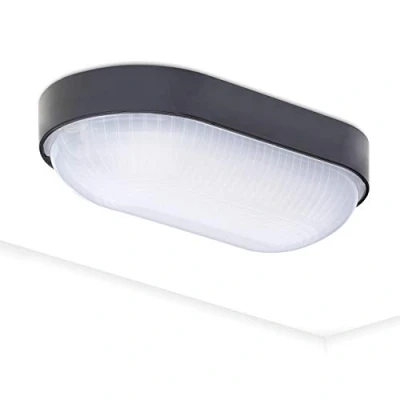 Afbeelding van Oktaplex Led kelderlamp, BASE, 9 W, 800 lm, IP65, neutraal wit, 4000 K, ovale lamp, wandlamp, plafondlamp, antraciet