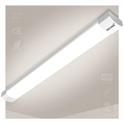 Afbeelding van Airand neon led 120 cm ledbuis 36 W 3600lm buis plafondlamp waterdicht IP66 verlichting garage workshop kantoor ondervloer neutraal wit 4000k