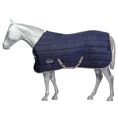 Afbeelding van Weatherbeeta Medium Lite Stable Rug Comfitec 210D Channel Quilt Standard Neck 50g Navy/Silver/Red 145/195